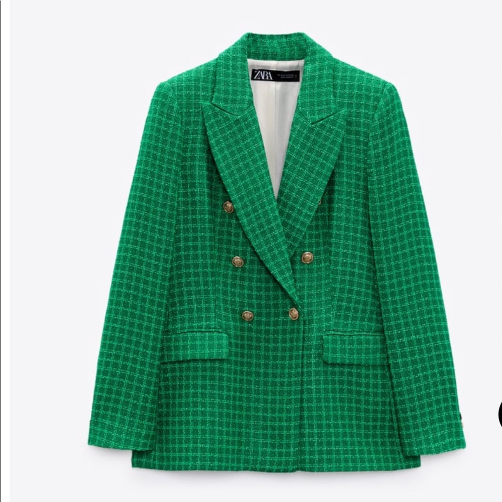 Zara Textured Double Breasted Blazer (New w/ Tags)- Small / New Season